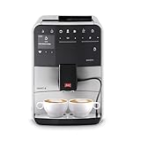 Melitta Caffeo Barista T Smart - Kaffeevollautomat mit Timer, Kaffeemaschine mit Mahlwerk und Milchbehälter-Schlauch für 18 Kaffeespezialitäten, App Steuerung möglich, silber