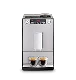 Melitta Solo - Kaffeevollautomat mit höhenverstellbarem Auslauf, kleine Kaffeemaschine mit abnehmbarem Wassertank, für z. B. Espresso oder Café Crème, silber