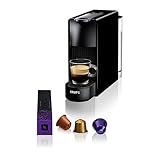 Nespresso Krups XN1108 Essenza Mini Kaffeekapselmaschine| 14 Kapseln | 19 bar | Energiesparmodus | 1260 W | ‎0,6 L| 8.03 x 3.31 x 12.99 cm | schwarz | Energieklasse A